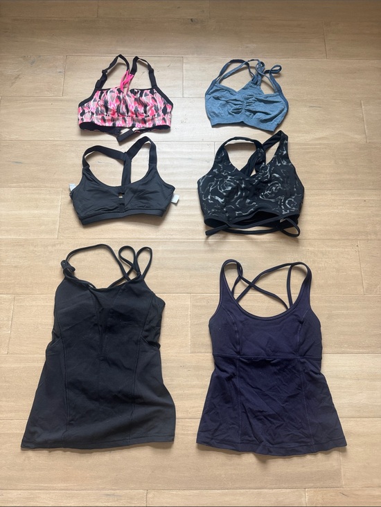 lululemon athletica Tops - Lot of 6: lululemon athletica Tanks 4 built in bra, athleta bra xs, VS bra 32c